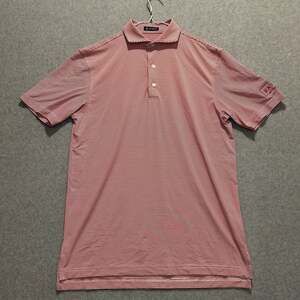 Turtleson Men’s Red Andrew Striped Battle At The Cliffs Golf Polo Size S
